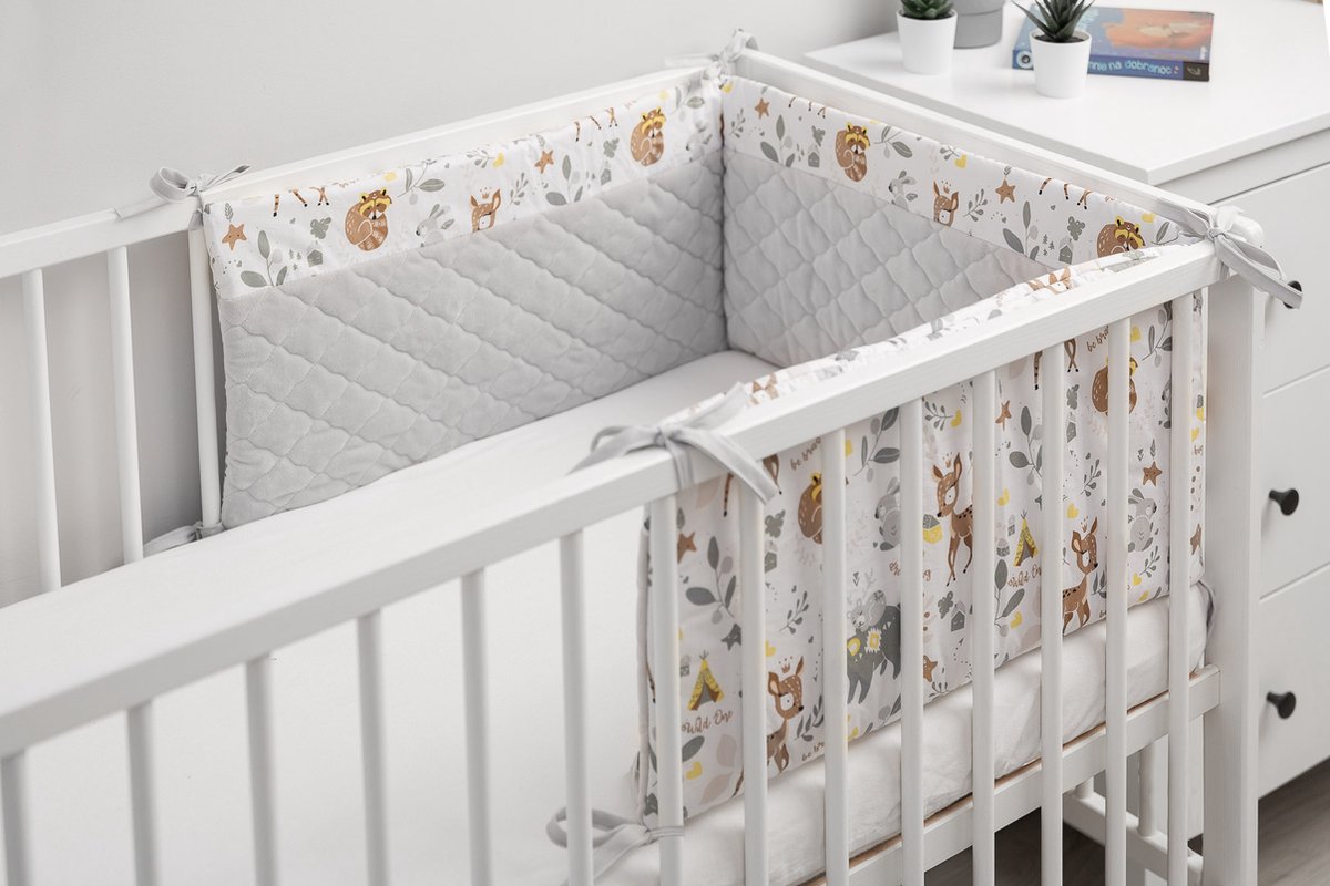 Sensillo Baby Bedbumper - Bedomrander - Anti stootrand Ledikant - Bed Zijbeschermers - 180x30cm - Dieren